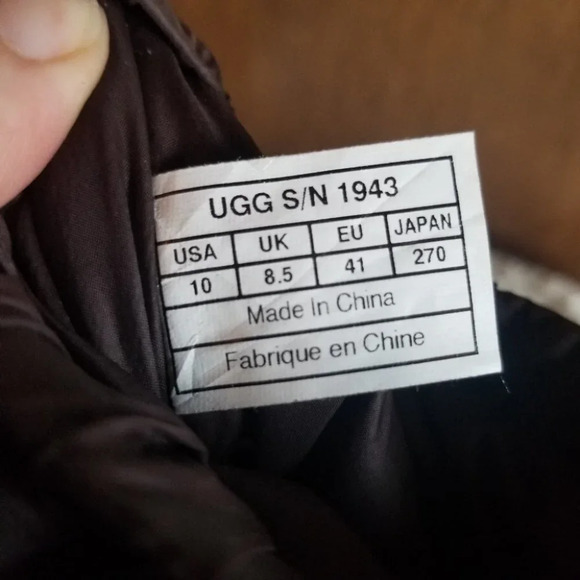 UGG 10  Cassidy 1943 Nylon Leather Wedge Boots Brown - Picture 10 of 13
